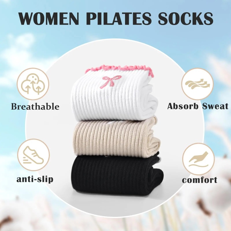 Pilates & Yoga Vida - Professional Yoga Socks, Cotton Strap Silicone