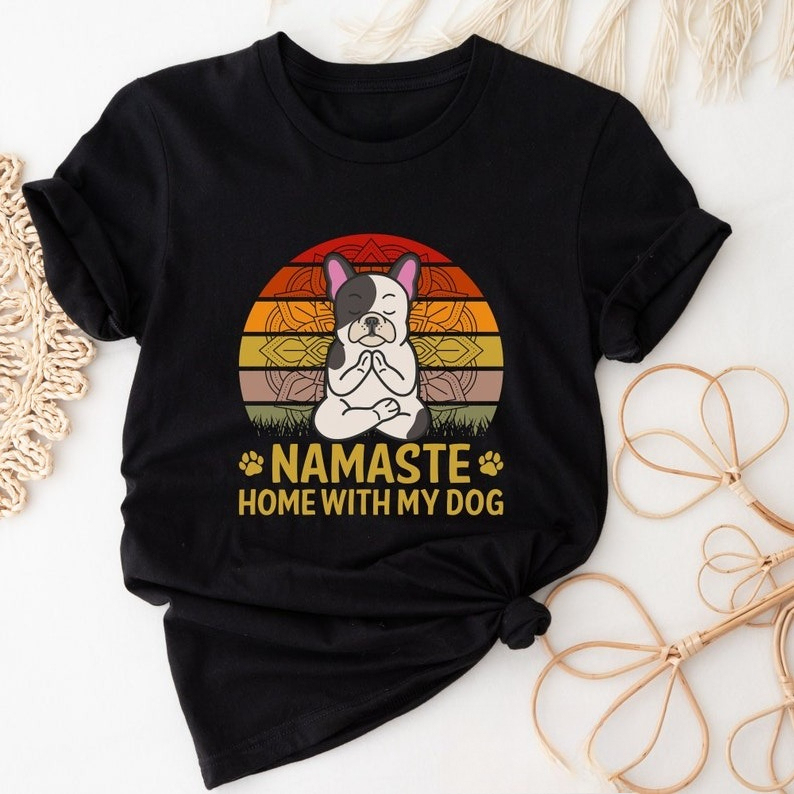 Pilates Yoga Gifts - Cute Cartoons Dog Namaste Shirt Funny