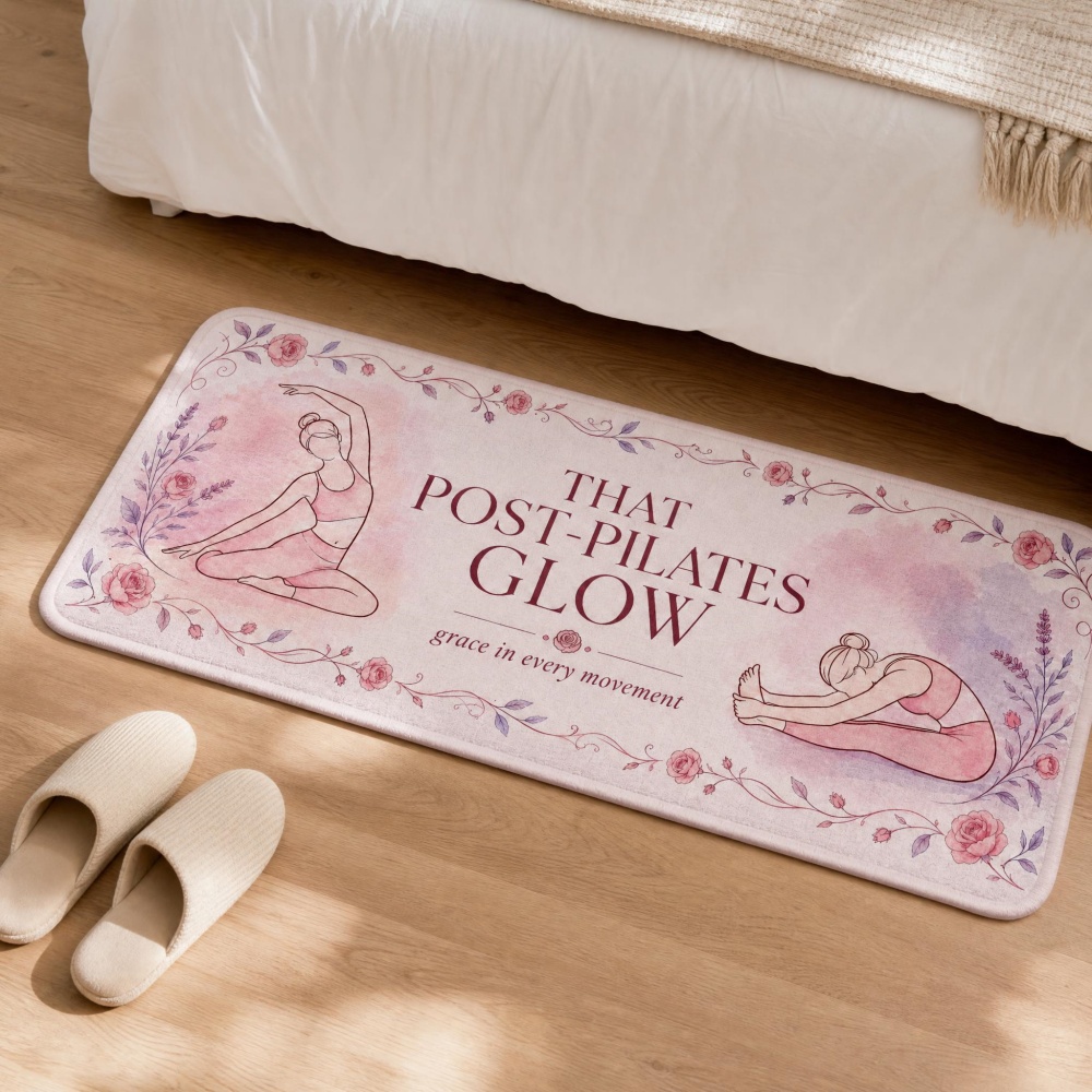 Pilates Yoga Room - Soft Flannel Floral Yoga Figure Print