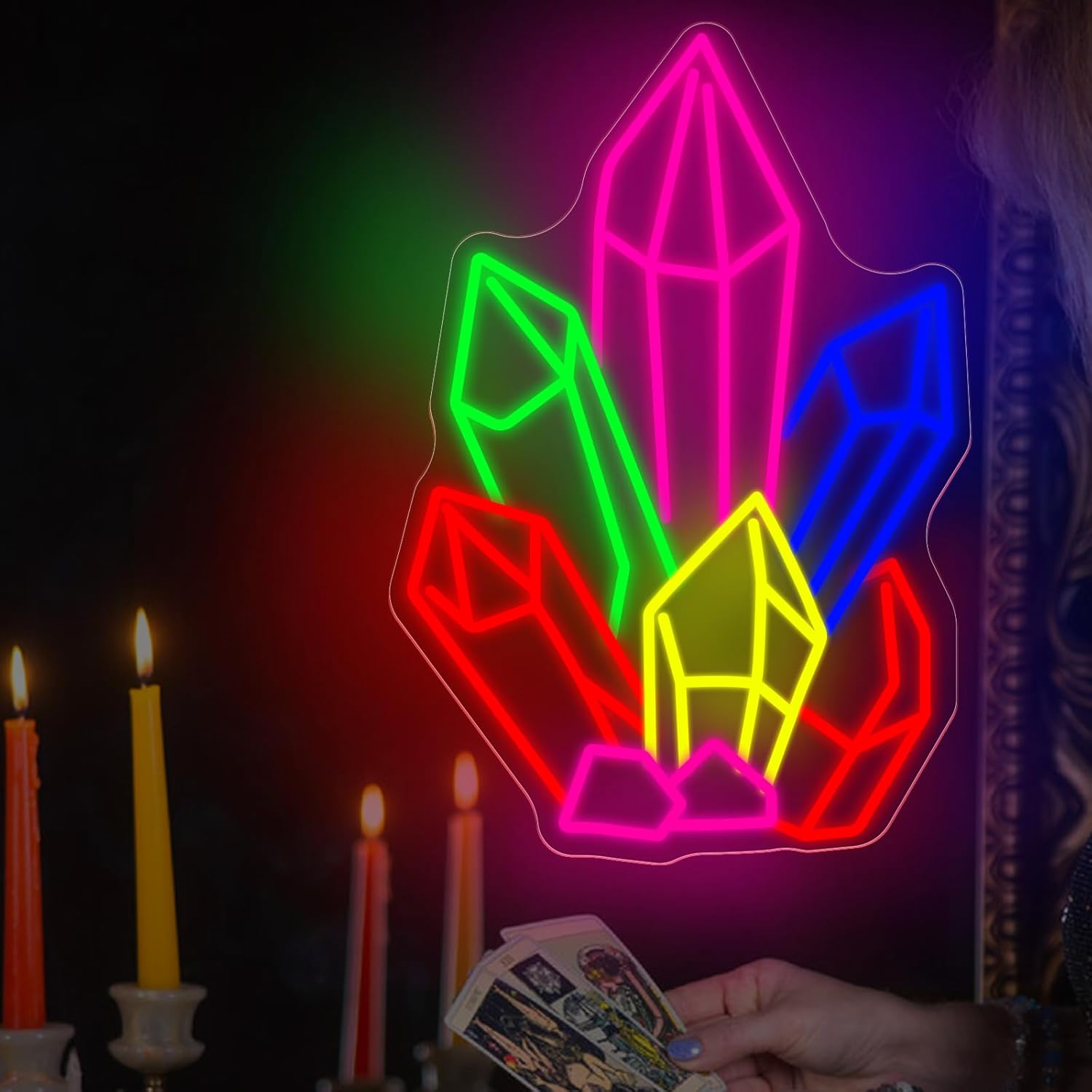 Pilates Yoga Room - Crystals Stones Tarot Neon Sign USB