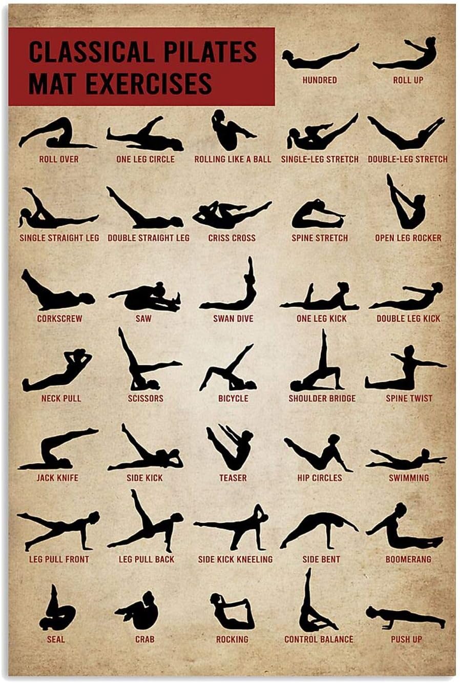 Pilates Yoga Room - Classical Pilates Mat Exercises Metal Signs