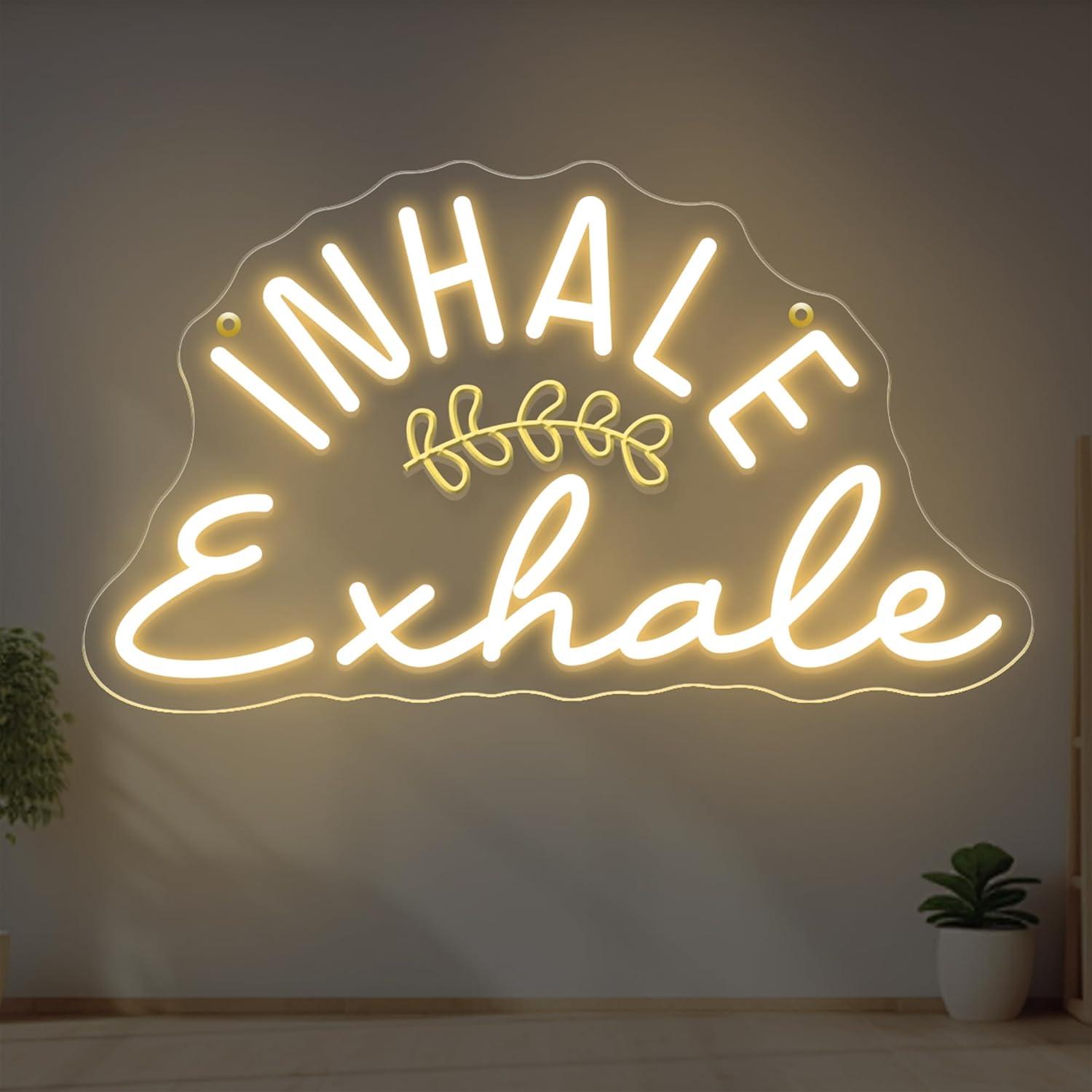 Inhale Exhale Neon Sign Dimmab - огляд і ціна Pilates Yoga Wellness