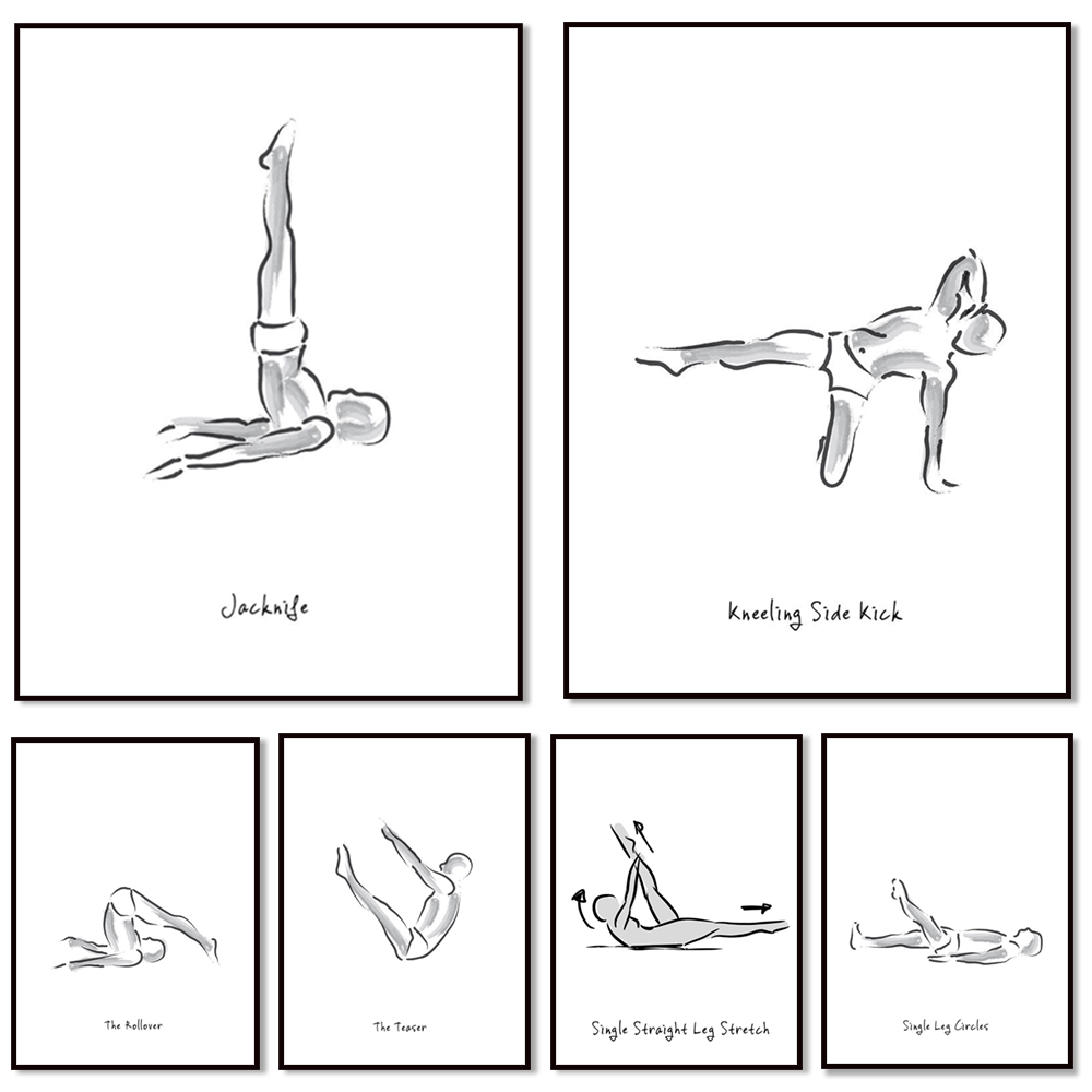 Pilates exercise black and whi - огляд і ціна Pilates Yoga Gifts